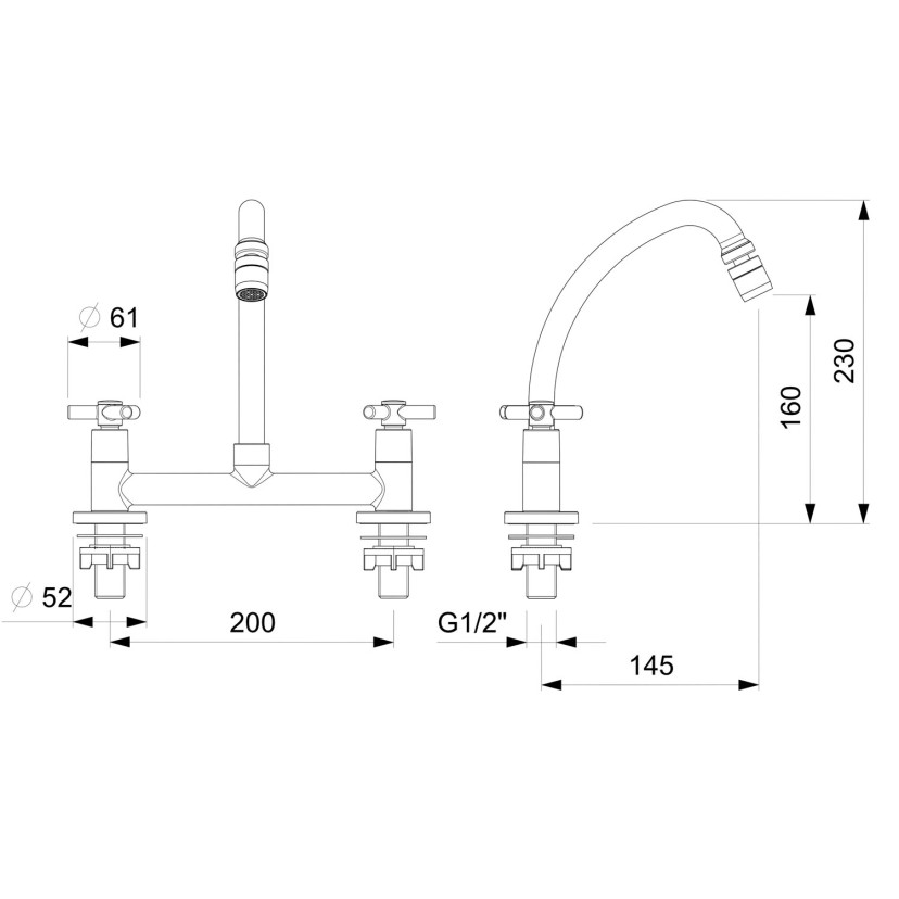 Misturador Para Cozinha Com Bica Móvel E Arejador Articulado Celite One B5014CKCRB