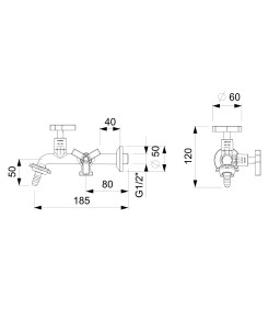 Torneira Para Tanque E Máquina De Parede Up B5014CLCRB