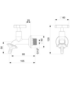 Torneira Para Tanque E Jardim De Parede Com Bico União Plástico Up B5015CLCRB