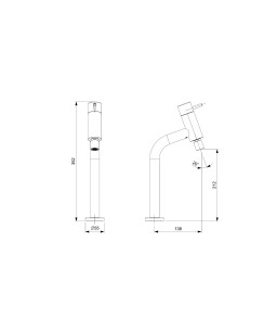 Monocomando Para Cozinha De Mesa Bica Alta Com Arejador Articulado Basic B5021C7CR0