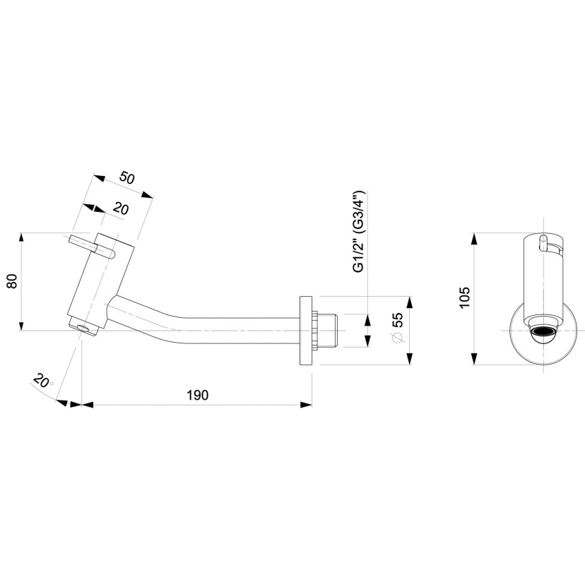 Torneira Para Lavatório De Parede Basic B5065C7R0B