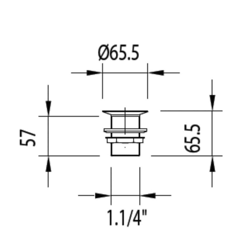 Válvula De Escoamento Para Tanque 1.1/4" Sem Ladrão Com Tampa Plástica B5829C5CR3