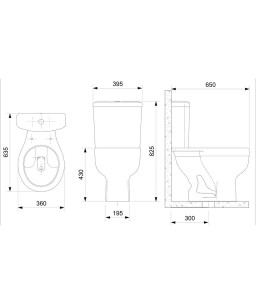 Kit De Bacia Com Caixa Acoplada E Itens De Instalação Acesso Comfort Roca/Incepa 1317230011100