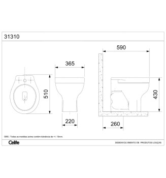 Kit Bacia Convencional E Itens De Instalação Acesso Comfort 1317270011100