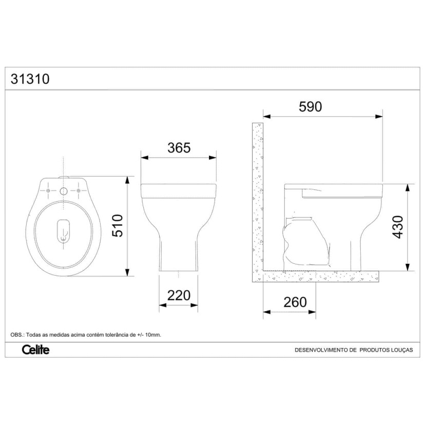 Kit De Bacia Convencional E Itens De Instalação Acesso Incepa 1317270011100