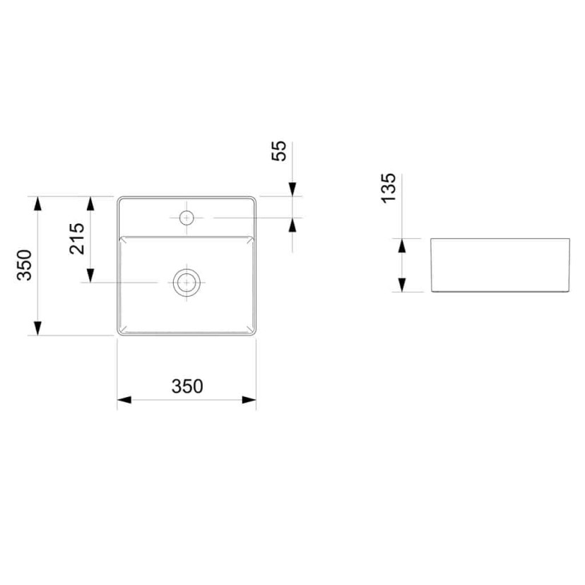 Cuba De Apoio Quadrada Com Mesa 350X350 Platinum P4 1450670019100
