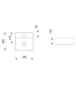 Cuba De Apoio Quadrada Com Mesa 350X350 Platinum P4 Stone 1450670079108