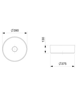 Cuba De Apoio Redonda Sem Mesa 390 Platinum P2 Stone Roca/Incepa 