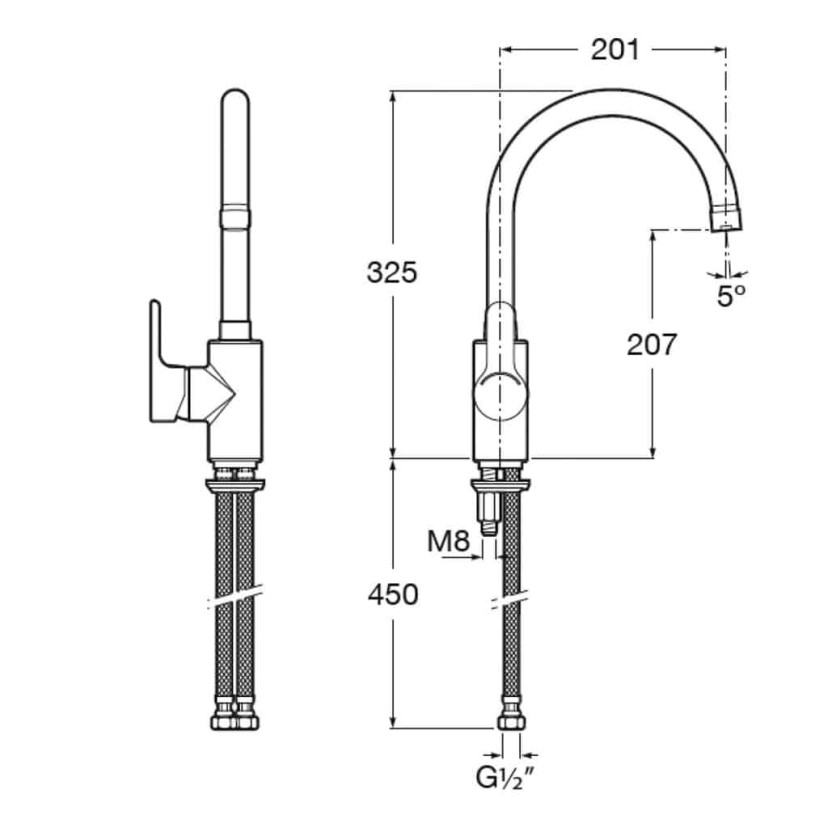 Monocomando Para Cozinha De Mesa Bica Alta Com Arejador Articulado L20 A5A8409C0C