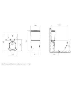 Caixa para Acoplada de Duplo Acionamento 3/6L Roca Gap Preto Matte B341470088