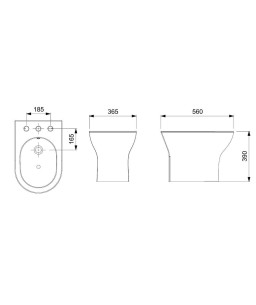 Bidê Com 3 Furos Para Misturador Com Ladrão Nexo Café B357434668