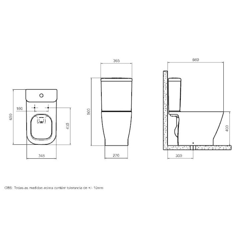 Kit De Bacia Com Caixa Acoplada E Itens De Instalação Gap C323723011