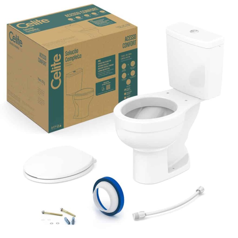 Kit De Bacia Com Caixa Acoplada E Itens De Instalação Acesso Confort Celite 1317230011300