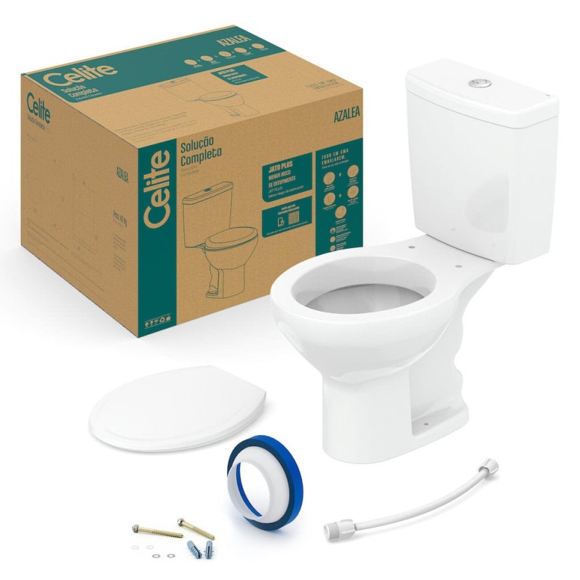 Kit de Bacia Com Caixa Acoplada e Itens de Instalação Azálea 1917230011300