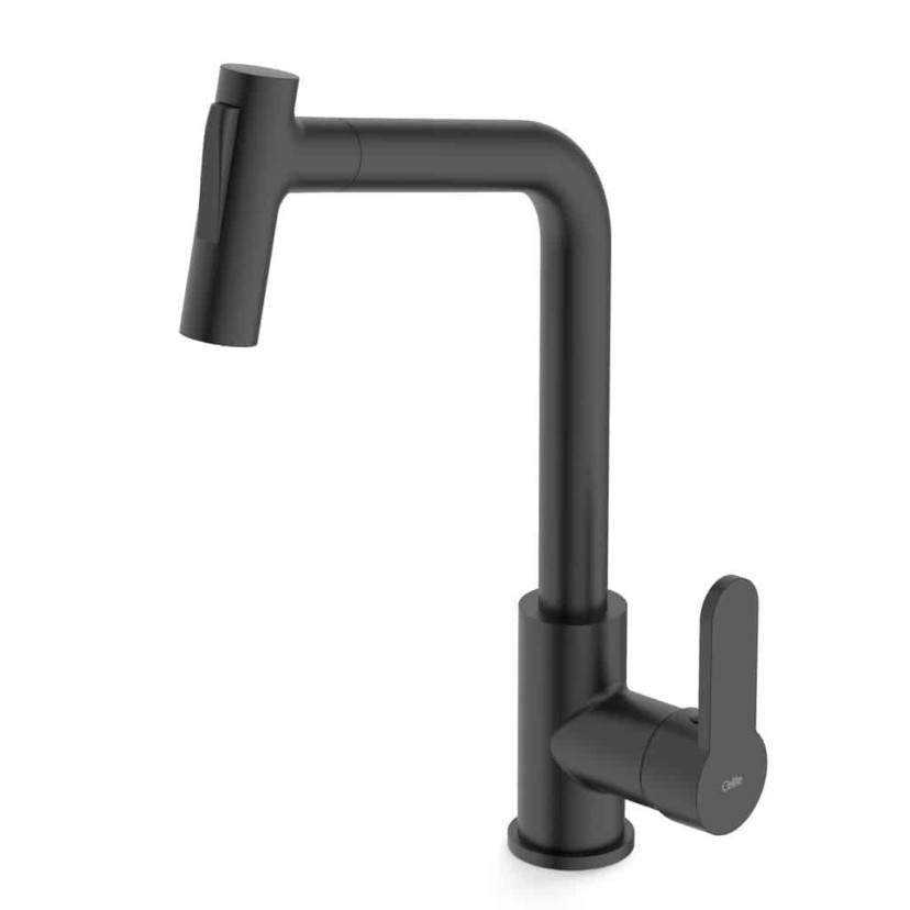 Monocomando De Mesa Para Cozinha Com Bica Extraível Com 2 Funções Kitchen Preto Matte B5001F1R00 Celite