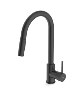Monocomando De Mesa Para Cozinha Com Bica Extraível "U" Com 2 Funções Prática B5002F5R00 Preto Matte Celite
