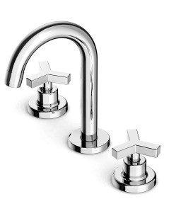 Misturador Para Lavatorio De Mesa 3 Furos Bica Alta Com Valvula De Escoamento Up B5004CLCRB