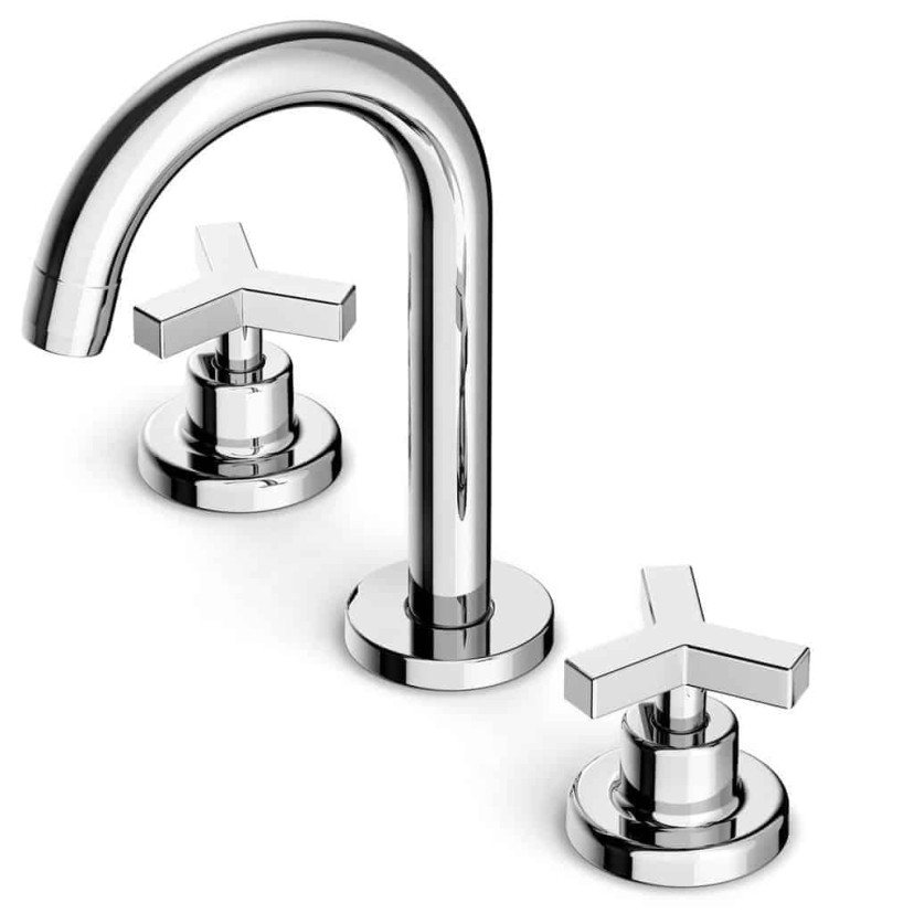 Misturador Para Lavatorio De Mesa 3 Furos Bica Alta Com Valvula De Escoamento Up B5004CLCRB