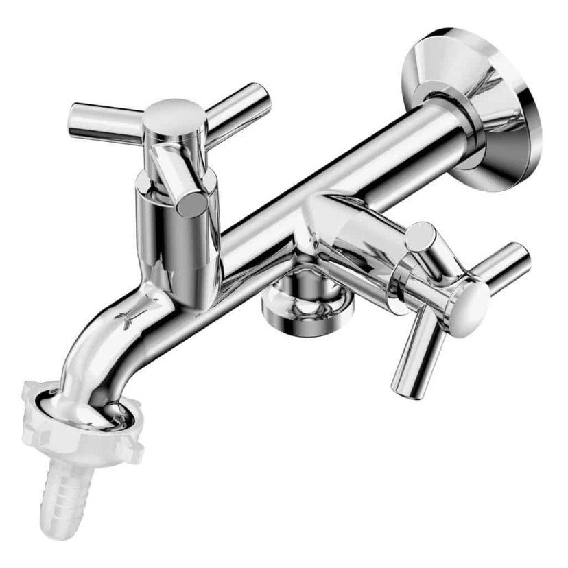 Torneira De Parede Para Tanque E Máquina Com Bico União Plástico Celite One B5006CKCR3