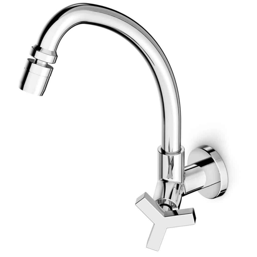 Torneira Para Cozinha De Parede Bica Móvel Com Arejador Articulado Up B5012CLCRB