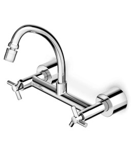 Misturador De Parede Para Cozinha Com Bica Móvel E Arejador Articulado Celite One B5015CKCRB