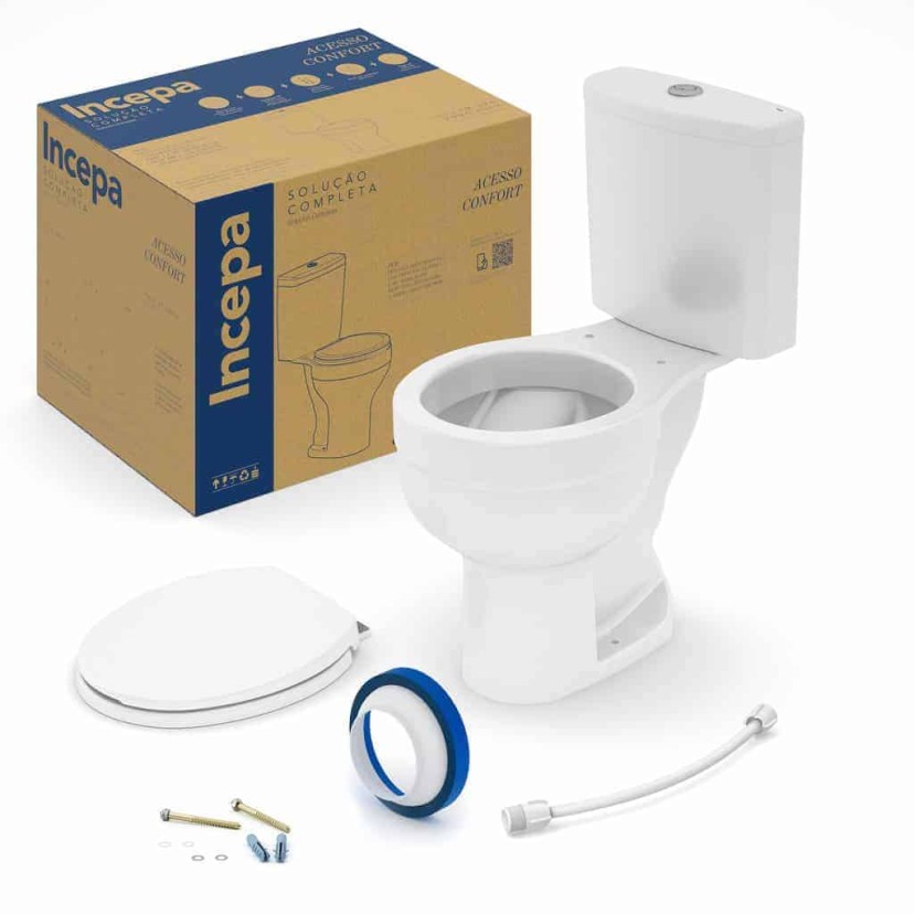 Kit De Bacia Com Caixa Acoplada E Itens De Instalação Acesso Confort Incepa 1317230011100