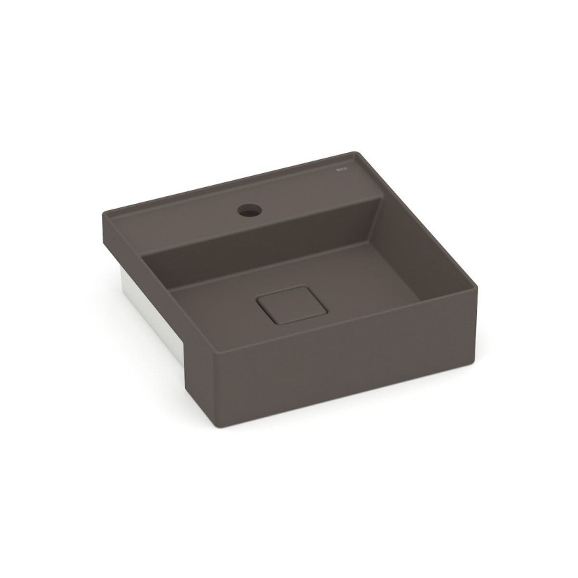 Cuba De Semi Encaixe 400X400 Com Mesa T10 Terra A32722P660