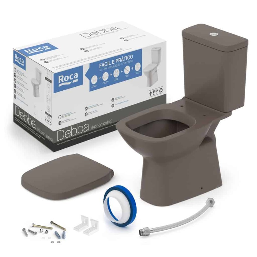 Kit De Bacia Com Caixa Acoplada Com Assento Termofixo E Itens De Instalação Debba Classic C329723015