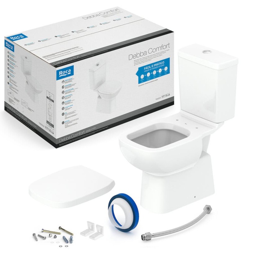 Kit De Bacia Com Caixa, Assento Pp E Complementos De Instalação Debba Confort C329723022