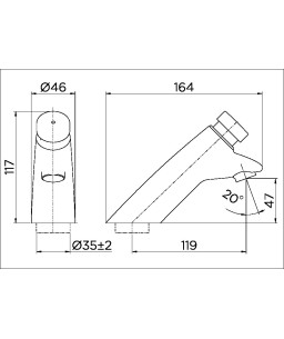 Torneira para banheiro PressMatic inox escovado 00108316