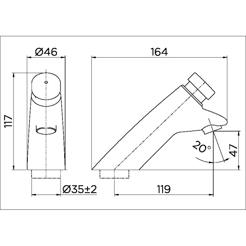 Torneira para banheiro PressMatic inox escovado 00108316