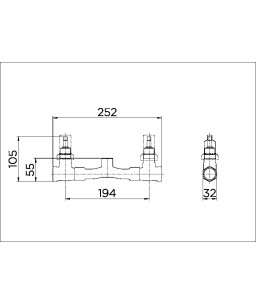 Misturador para banheira ou ducha higiênica de acionamento rotativo - 3/4" DocolBase 00132300