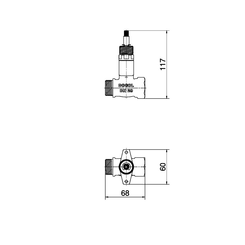 Registro de pressão 3/4" DocolBase para drywall 00143700