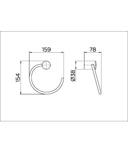 Porta-toalhas argola Single 00158006