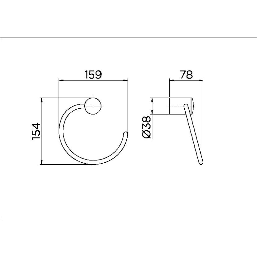 Porta-toalhas argola Single 00158006