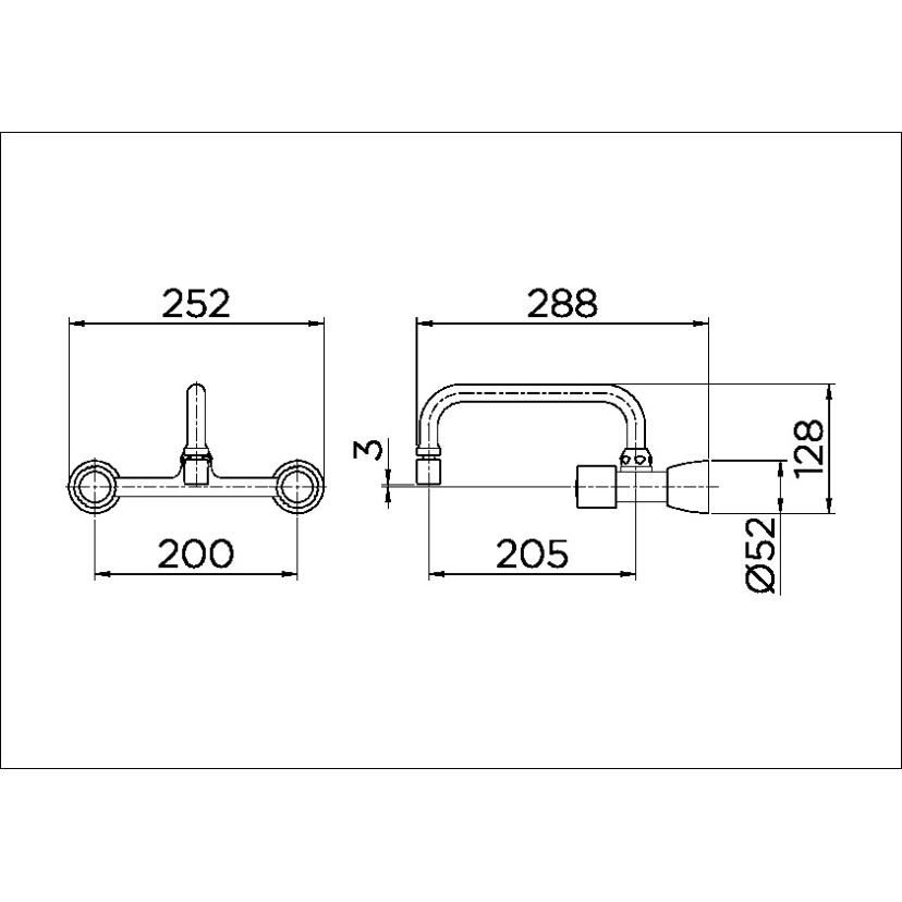 Misturador bica curta 1/2" e 3/4" de parede para cozinha Itapema Bella cromado 00207860