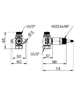 Registro de pressão 1/2" DocolBase para drywall 00219300