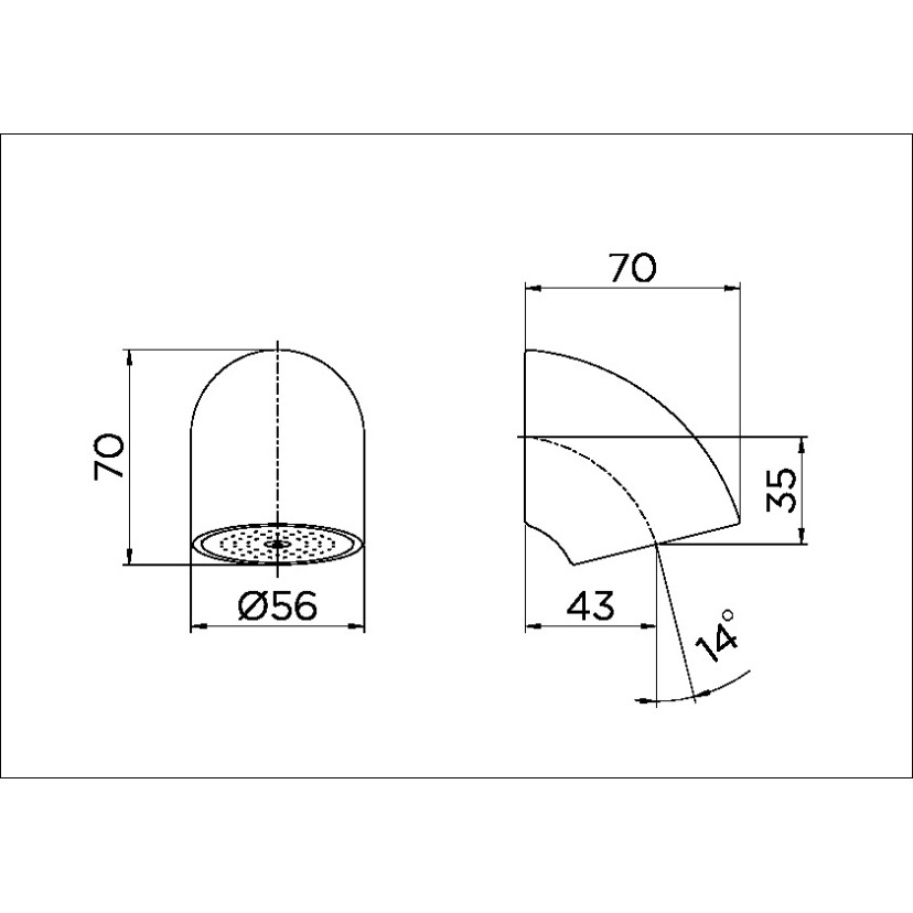 Docol Chuveiro passante 200-300 mm alta segurança 00332906