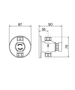 Válvula para chuveiro com instalação externa 180° PressMatic 00344106