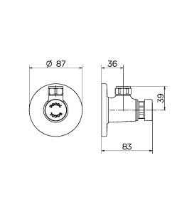 Válvula para chuveiro com instalação externa 90° PressMatic 00344206