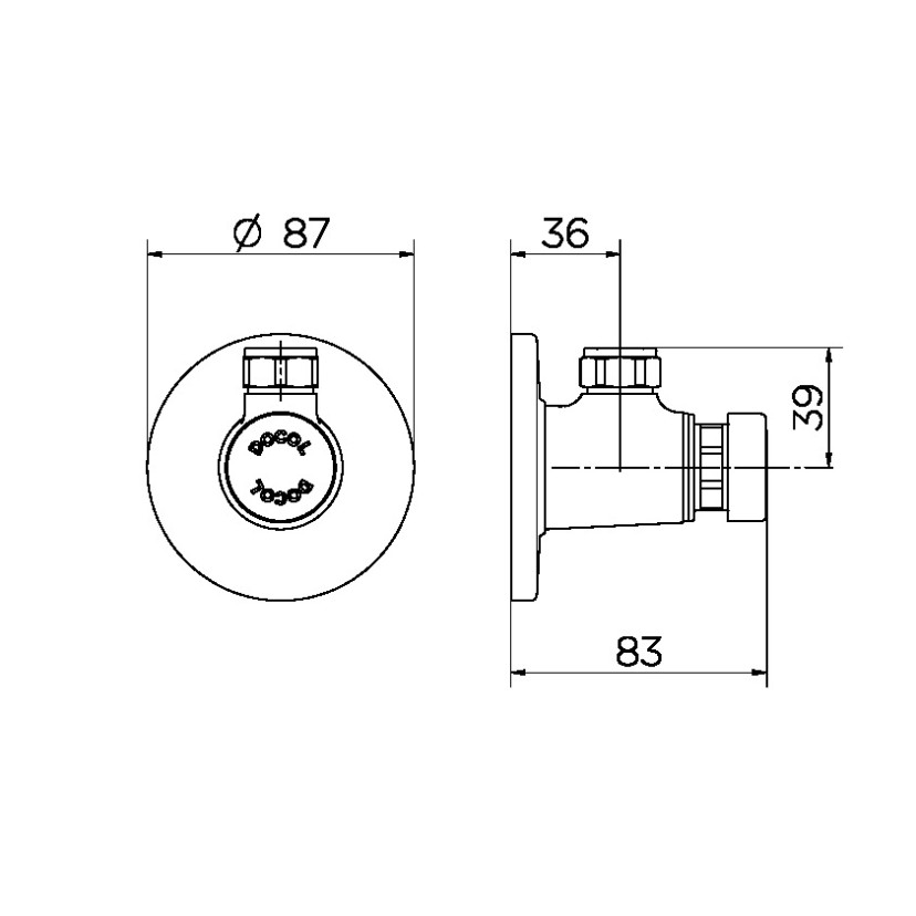 Válvula para chuveiro com instalação externa 90° PressMatic 00344206