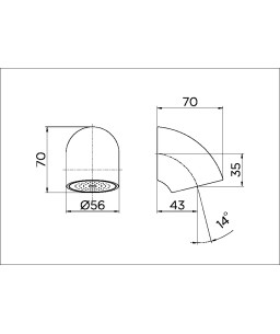 Docol Chuveiro passante 100-200mm alta segurança 00379506