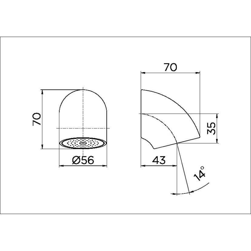 Docol Chuveiro passante 100-200mm alta segurança 00379506