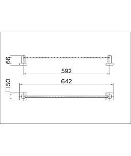 Porta-toalha bastão 642 mm Square cromado 00387706