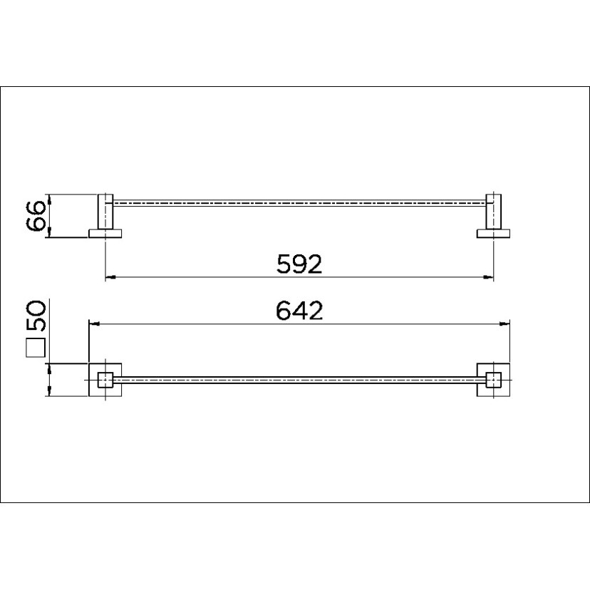 Porta-toalha bastão 642 mm Square cobre polido 00387730