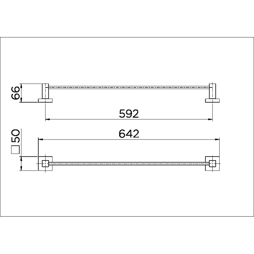 Porta-toalha bastão 642 mm Square níquel escovado 00387744