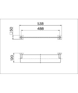 Prateleira Acrílica Square Níquel Escovado 00388244