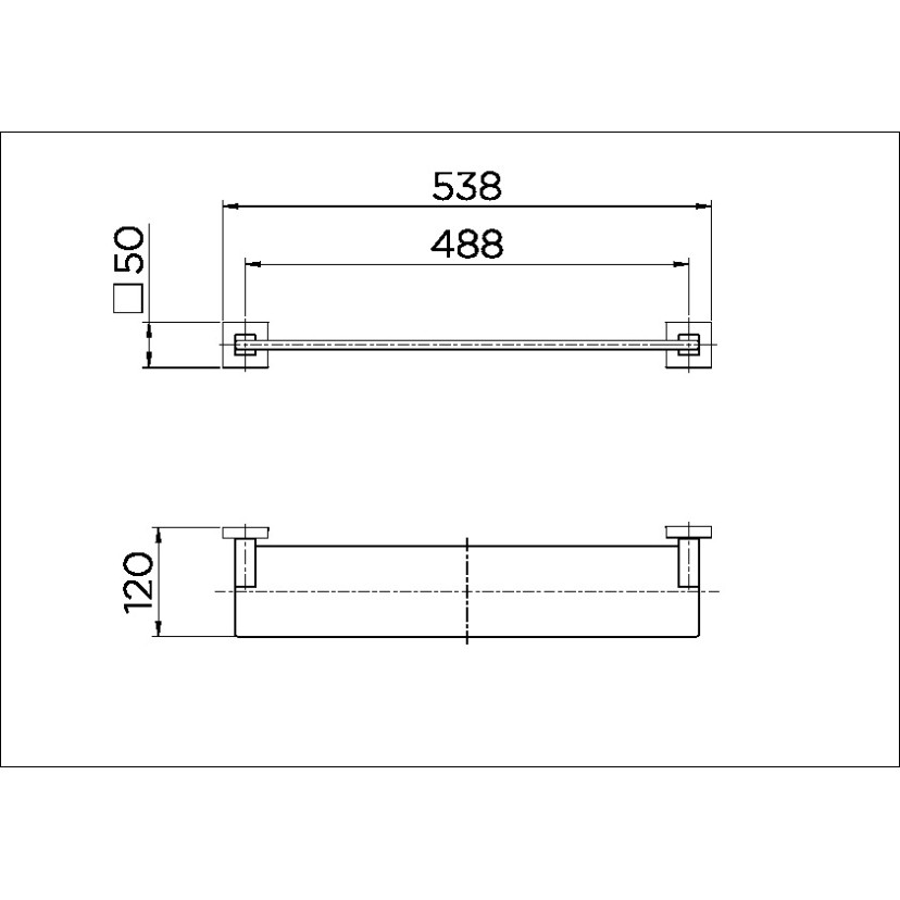 Prateleira Acrílica Square Níquel Escovado 00388244