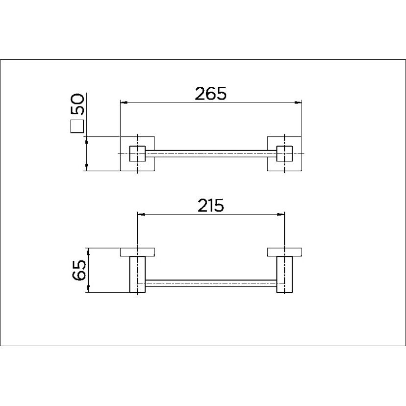 Porta-toalha rosto 265 mm de parede Square grafite polido 00388448