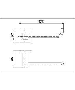 Papeleira de parede Square grafite escovado 00388570